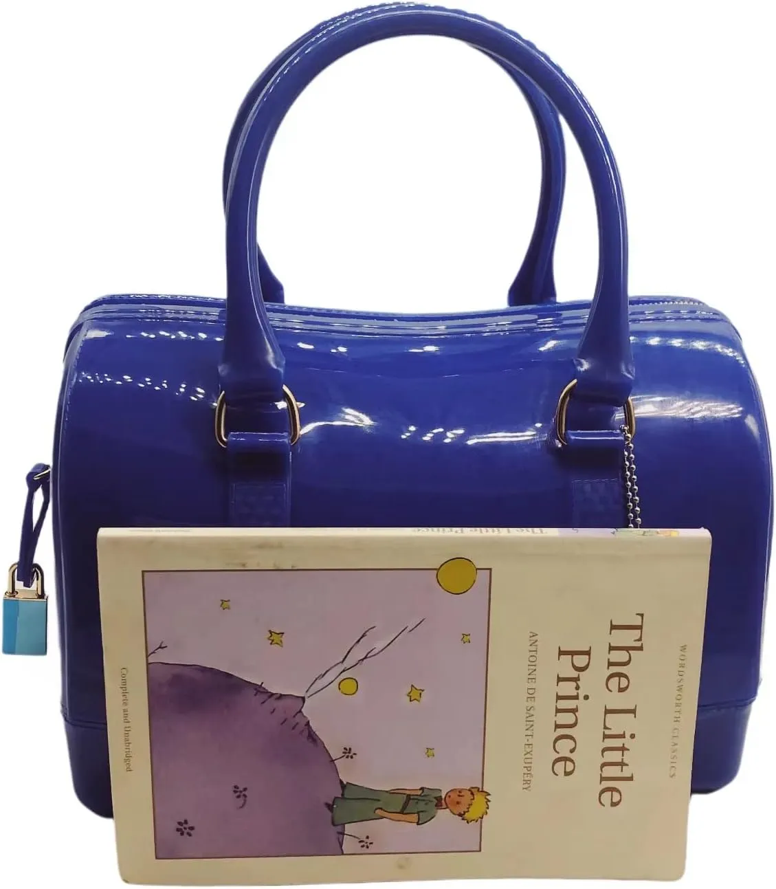 Ladies Summer Jelly Pillow-shaped Top Handle Handbag Candy Color Transparent Crystal Purse