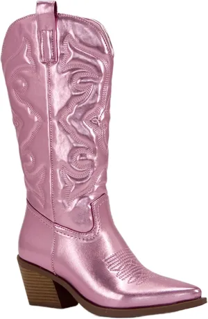 Ladmiple Cowboy Boots For Women Mid Calf Wide Width Western Cowgirl Boots Pointy Toe Fashion Embroidered Boot Pull-On