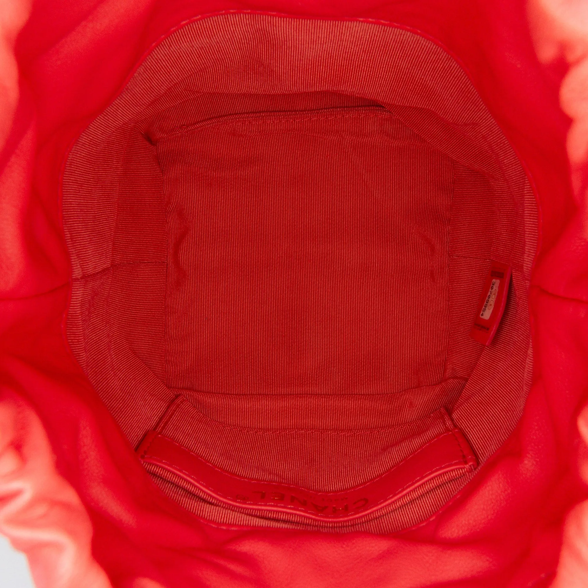 Lambskin CC Chain Frame Drawstring Bucket Bag