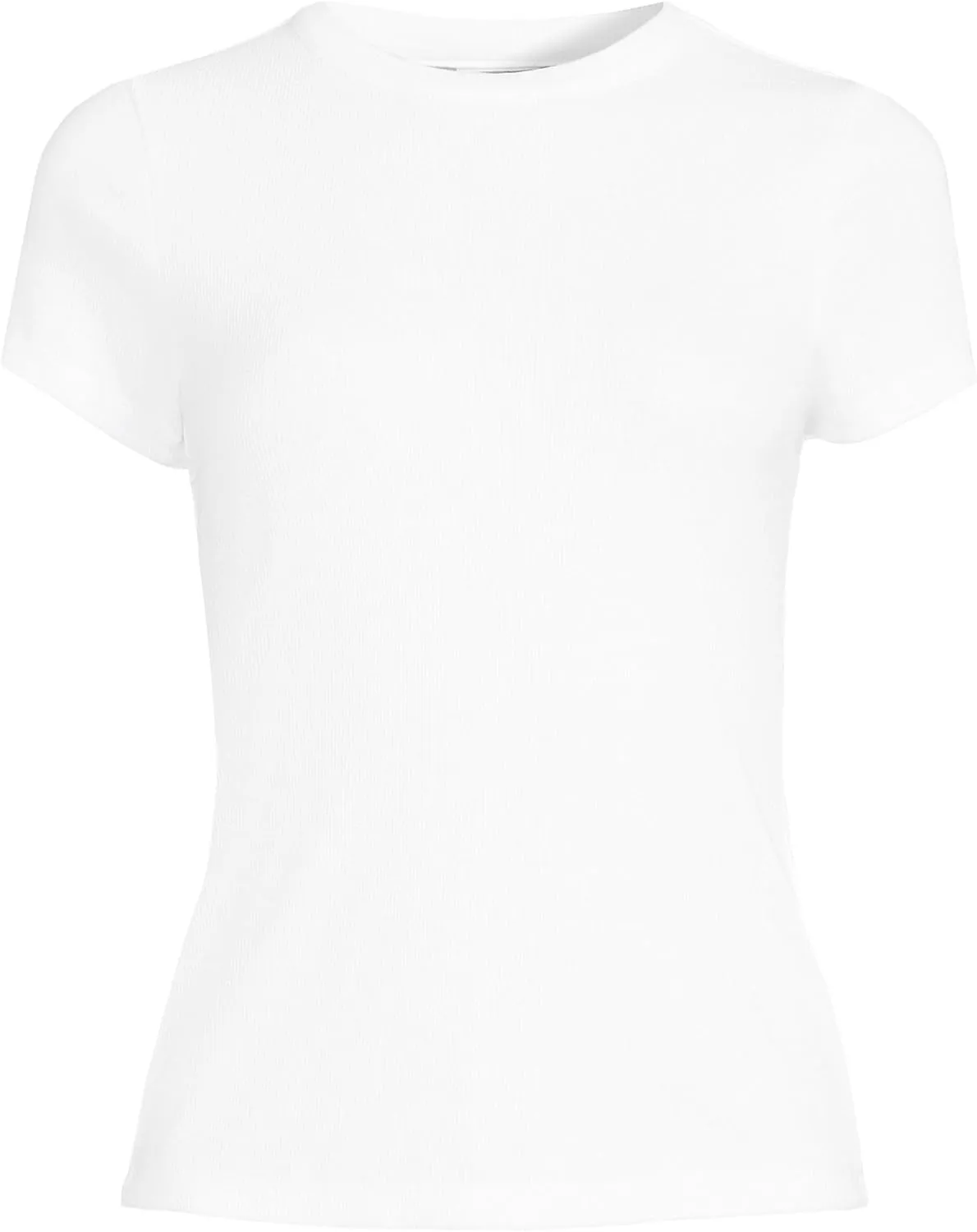 Lands' End Women's Drapey Rib Fitted Short Sleeve Mini T-Shirt