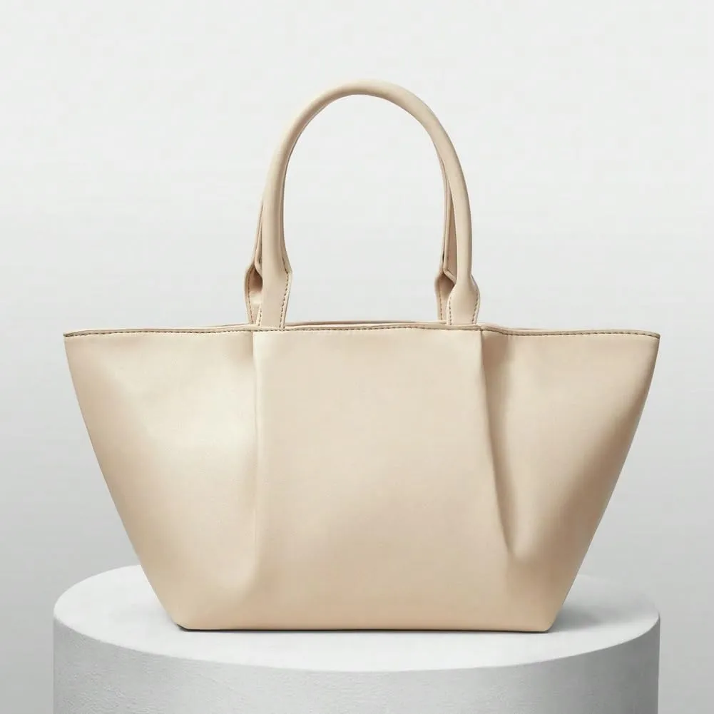Large Tote Bag Women PU Leather Pleated Shoulder Bags Top Handle Bag Satchel Work Travel Purses and Handbags 2025