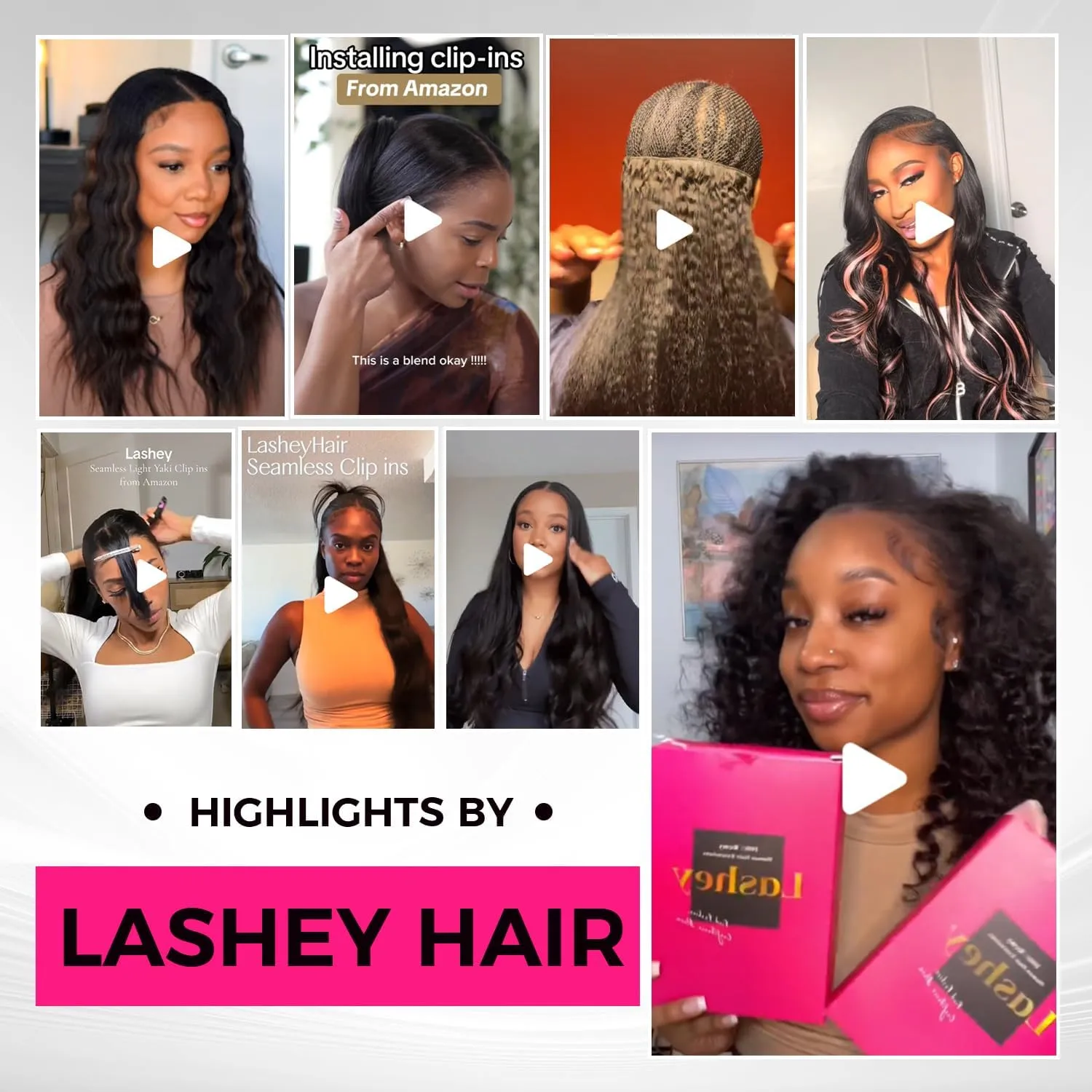Lashey Seamless Clip in Hair Extensions Human Hair 7pcs 110g Light Yaki Straight #1 Jet Black 18 Inch Clip in Hair Extensions for Women