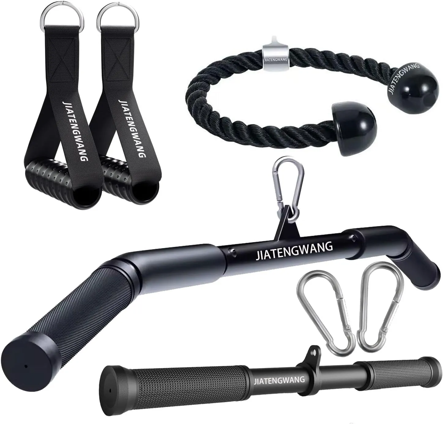 LAT Pulldown Cable Machine Attachments Home Gym, Triceps Rope, D Handle Cable Attachment,39inch LAT Pull Down Bar, Straight Bar