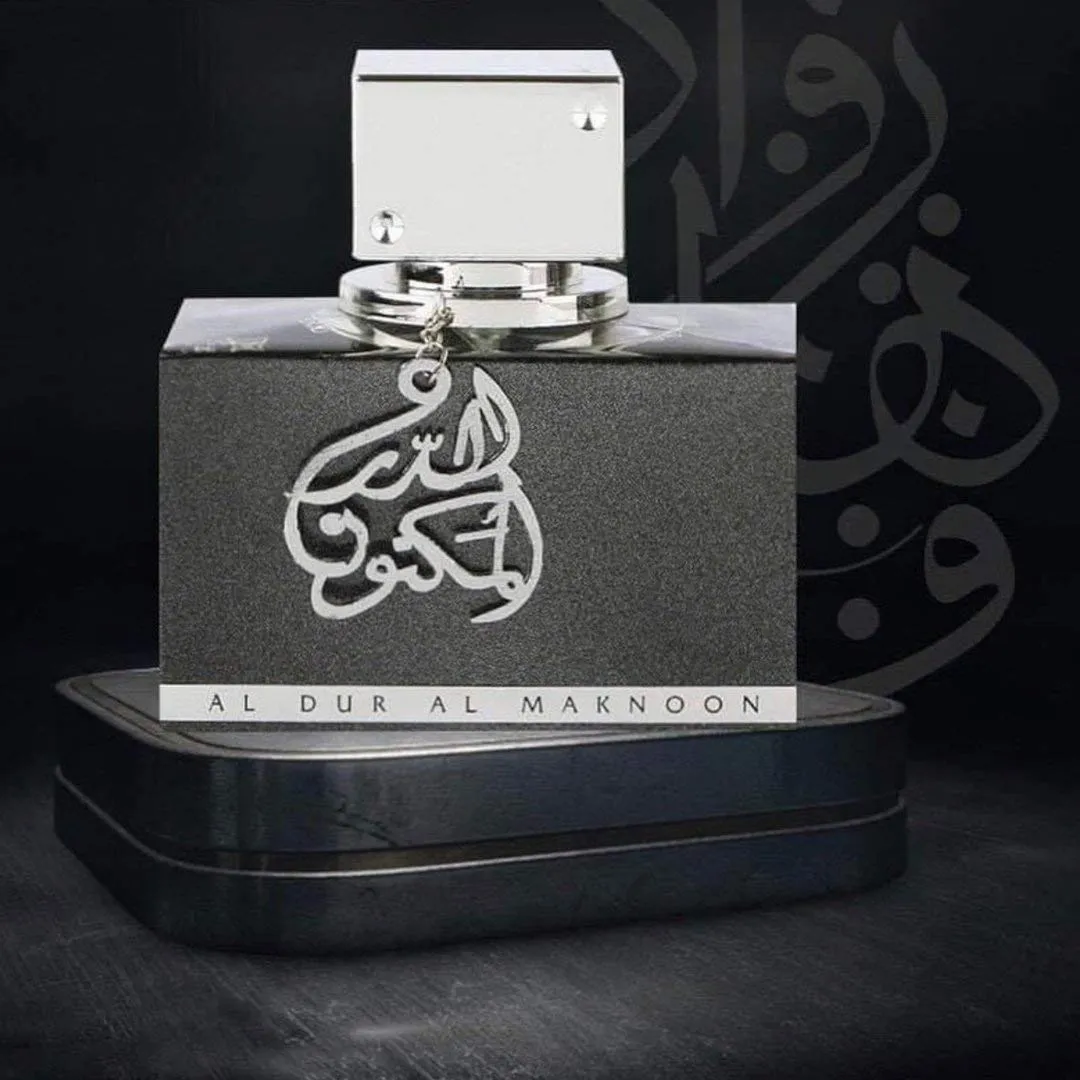 Lattafa Al Dur Al Maknoon Silver for Men EDP - 100 ML (3.4 oz) I Fresh Light Leather With Fruity Accents I Leathery,Musky,Slightly Smoky with a pleasant aura I Suitable for any Occasion I