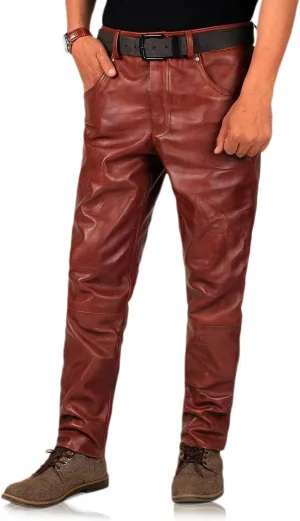 Laverapelle Men's Genuine Lambskin Leather Pants (Black, Leather Jeans) - 1804001
