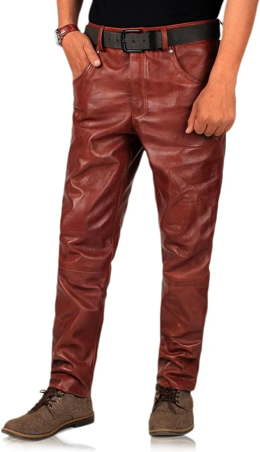 Laverapelle Men's Genuine Lambskin Leather Pants (Black, Leather Jeans) - 1804001