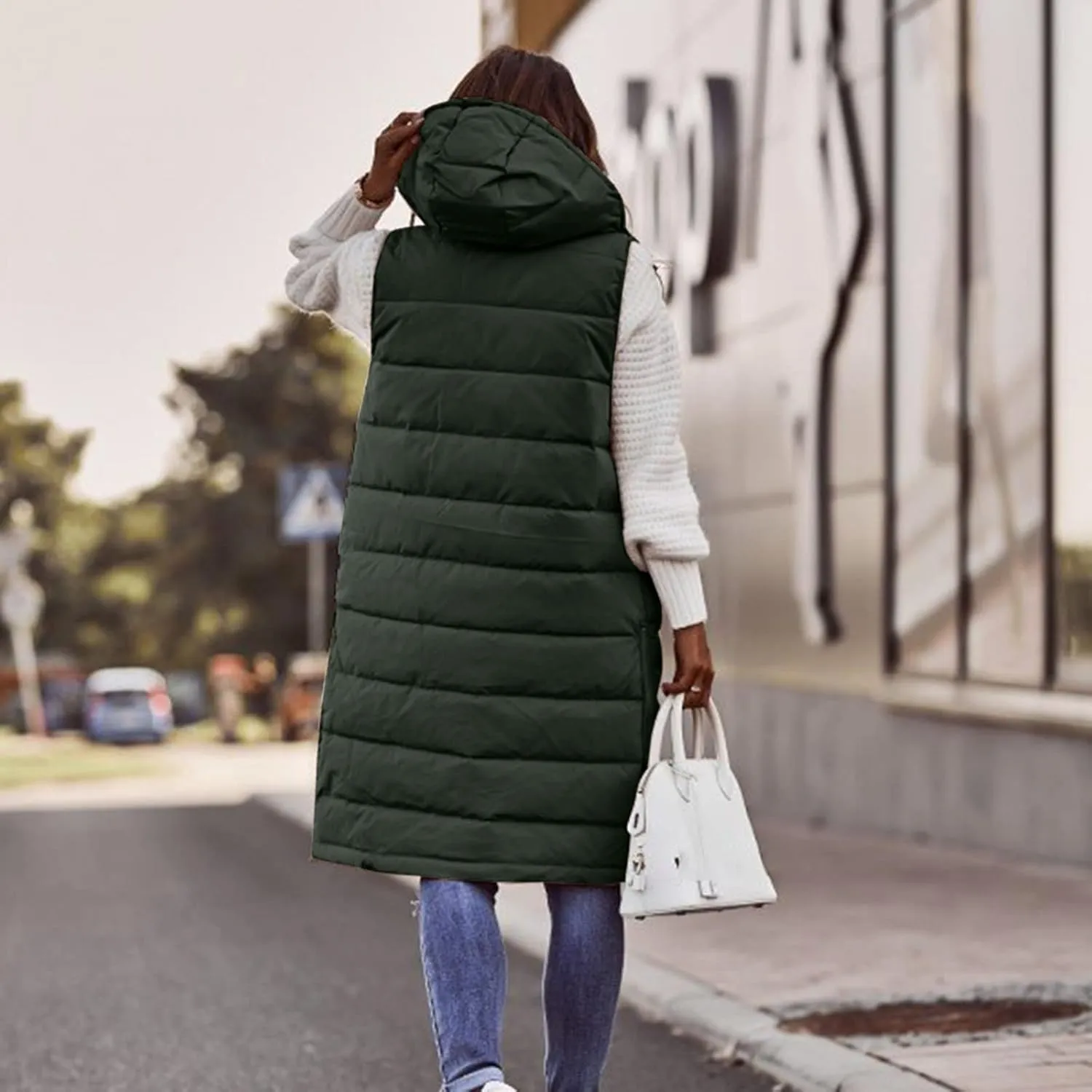 LCMTWX Womens Cardiagn Womens Winter Short Vest Lightweight Sleeveless Warm Jacket Down Vest Padded Vest Check Coat