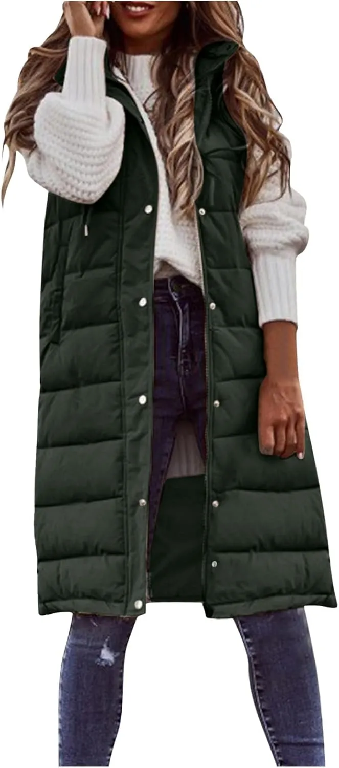 LCMTWX Womens Cardiagn Womens Winter Short Vest Lightweight Sleeveless Warm Jacket Down Vest Padded Vest Check Coat