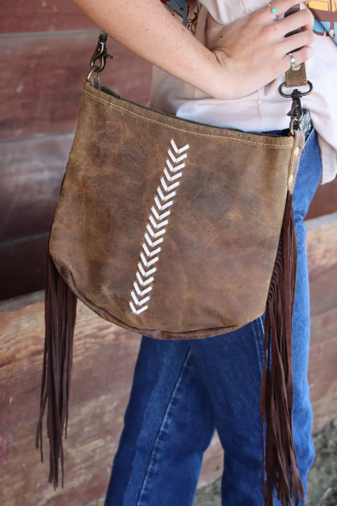 Leather Chevron Purse