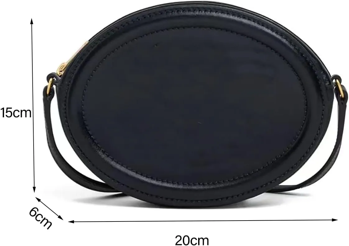 Leather Designer Female Crossbody Bags and Chain Handbags,Women's Purses Quilted Shoulder Round Satchel Bags