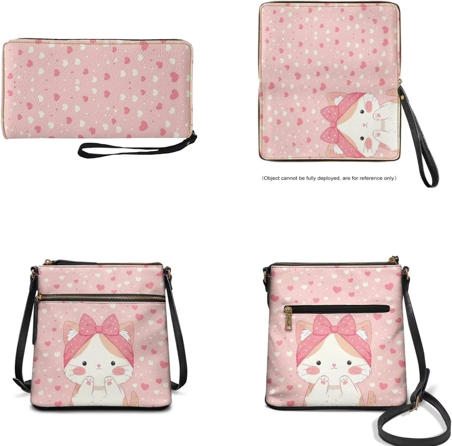 Leather Purses 2Pcs, Fashion Shoulder Bag with Belt Wallet Set of 2 Lightweight & Portable for Independence Day