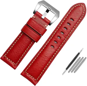 Leather Watch Band for Men, Suitable for Panerai Seiko Citizen Jeep Italian Leather Watch Chain 22mm 24mm 26mm WatchBands