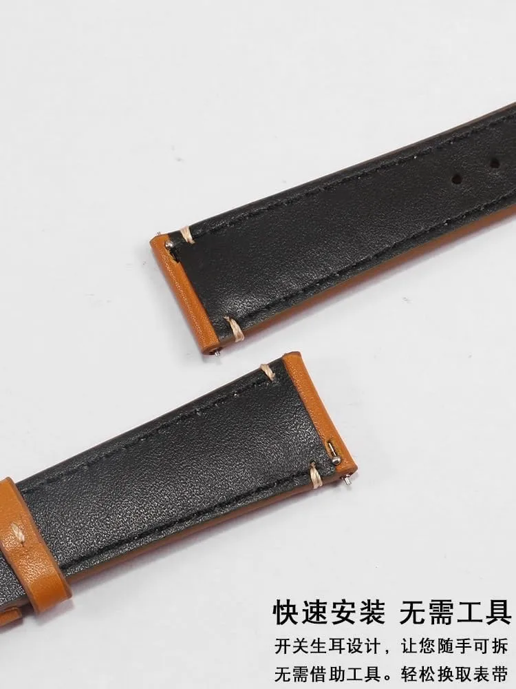 Leather watch straps for Hamilton quick-release watchband for Rolex Green Ghost