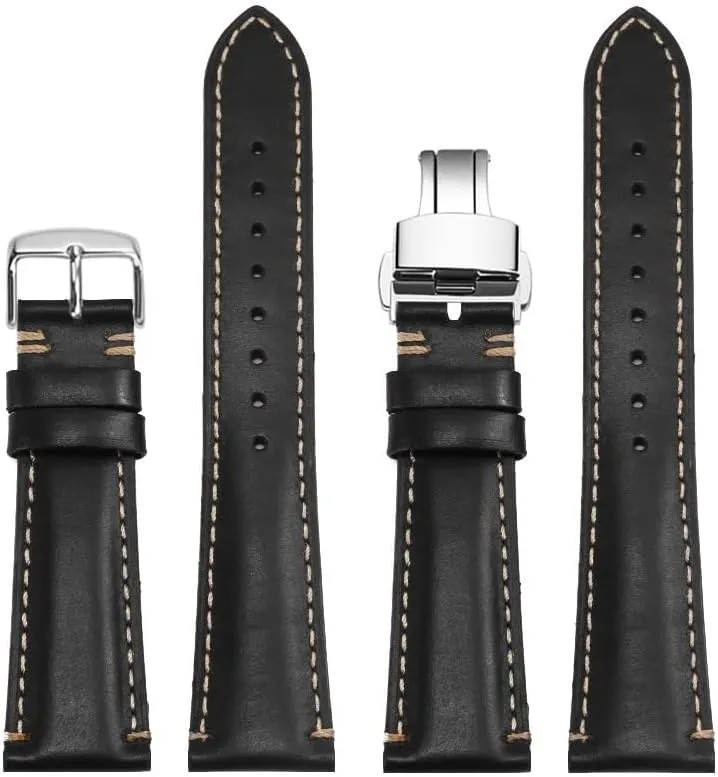 Leather watch straps for Hamilton quick-release watchband for Rolex Green Ghost