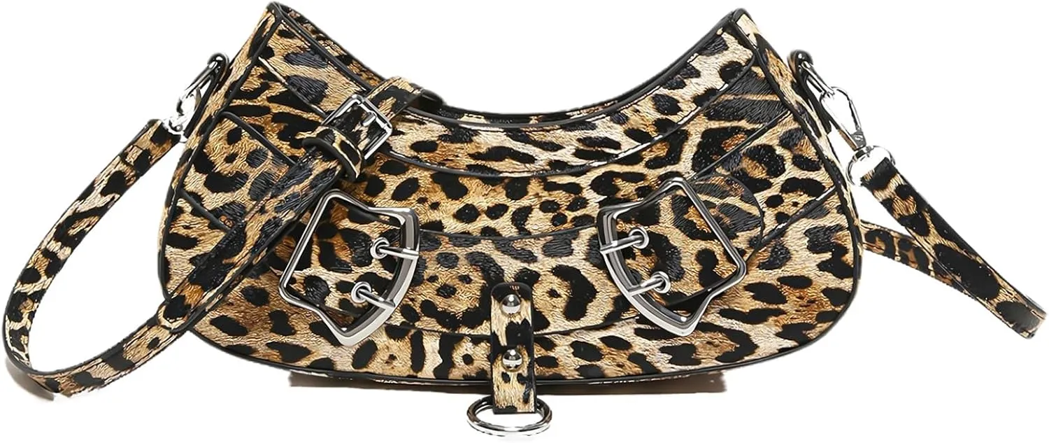 Leopard Print Leather Purse for Women Animal Cheetah Pattern Crossbody Shoulder Bags