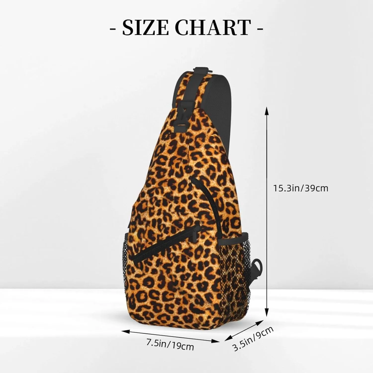 Leopard print Outdoor Crossbody Shoulder Bag For Unisex Young Adult Hiking Bicycling
