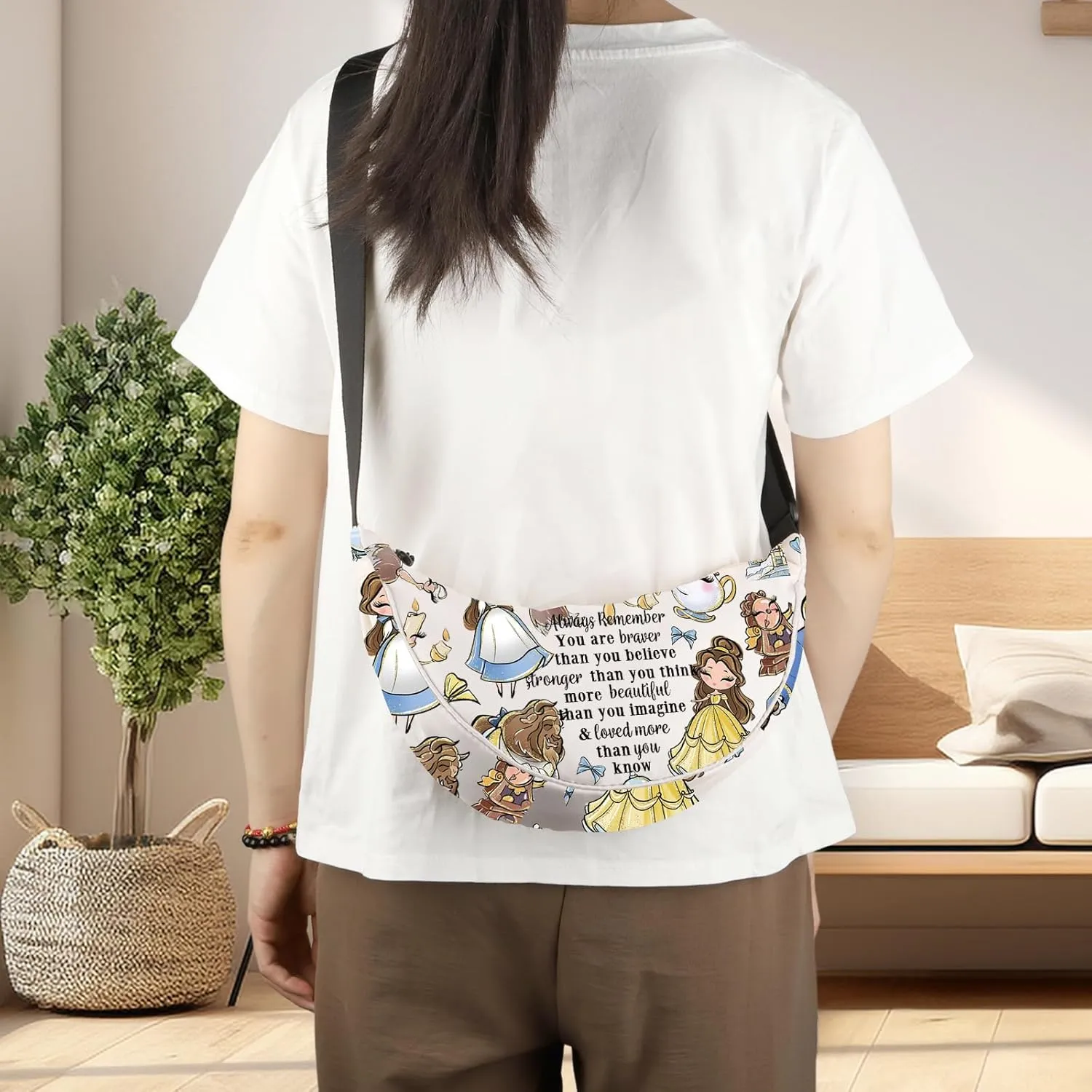 LEVLO Princess Crossbody Bag Fairy Tales Fans Gift Fairy Tales Shoulder Bag Cartoon Princess Merch