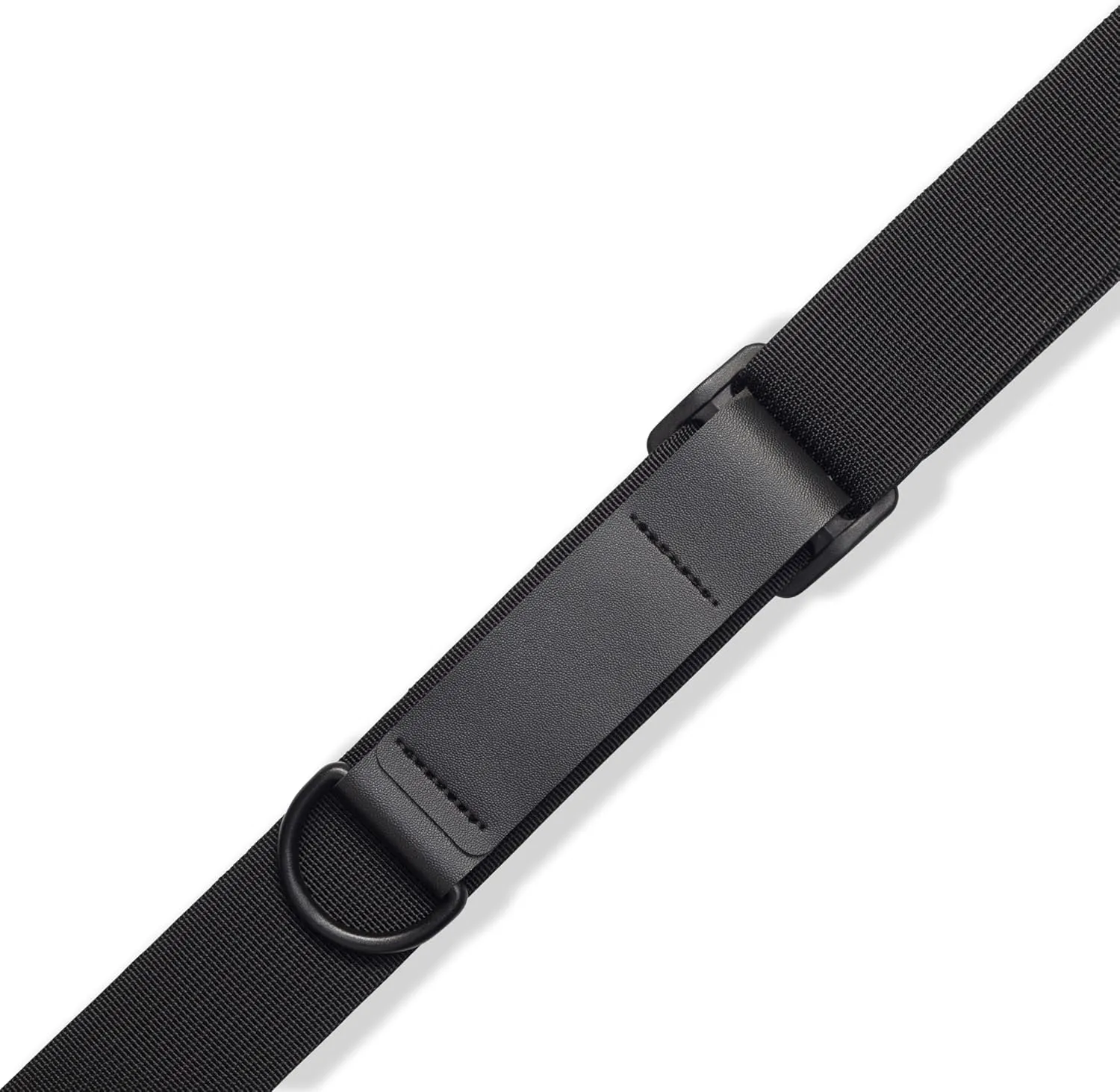 Levy's Leathers Right Height Guitar Strap with Patented RipChord Quick Adjustment Technology, 3" Wide Ergonomic Padded Leather - Black (MRHSS-BLK)