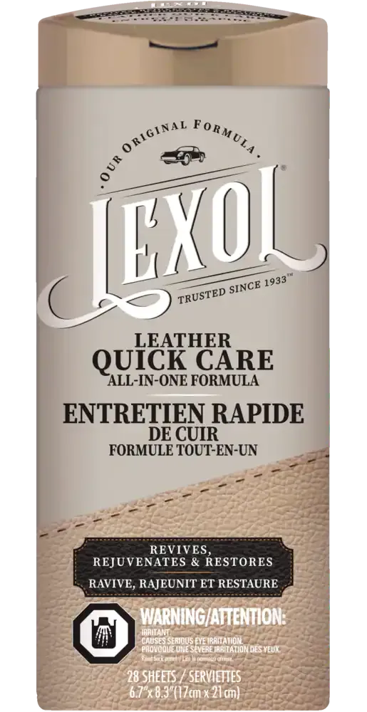 LEXOL ALL LEATHER QUICK CARE WIPES, 28-SHEETS