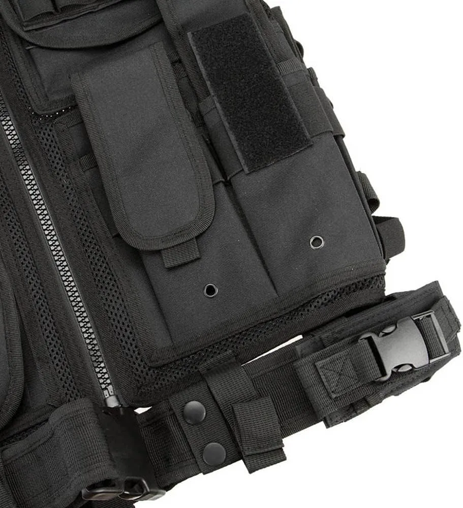 Lixada Tactical Vest Lightweight Breathable Polyester Sports Vest Outdoor Training Vest Adjustable for Adults