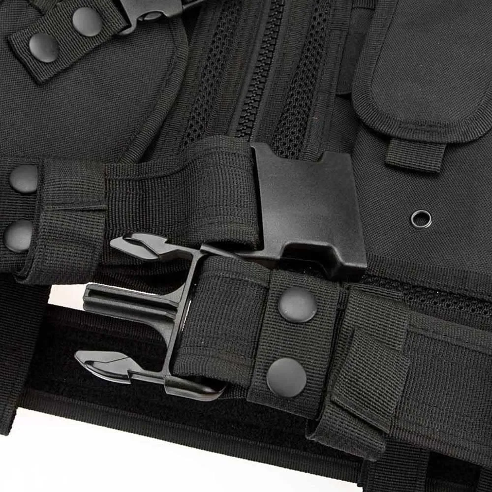 Lixada Tactical Vest Lightweight Breathable Polyester Sports Vest Outdoor Training Vest Adjustable for Adults