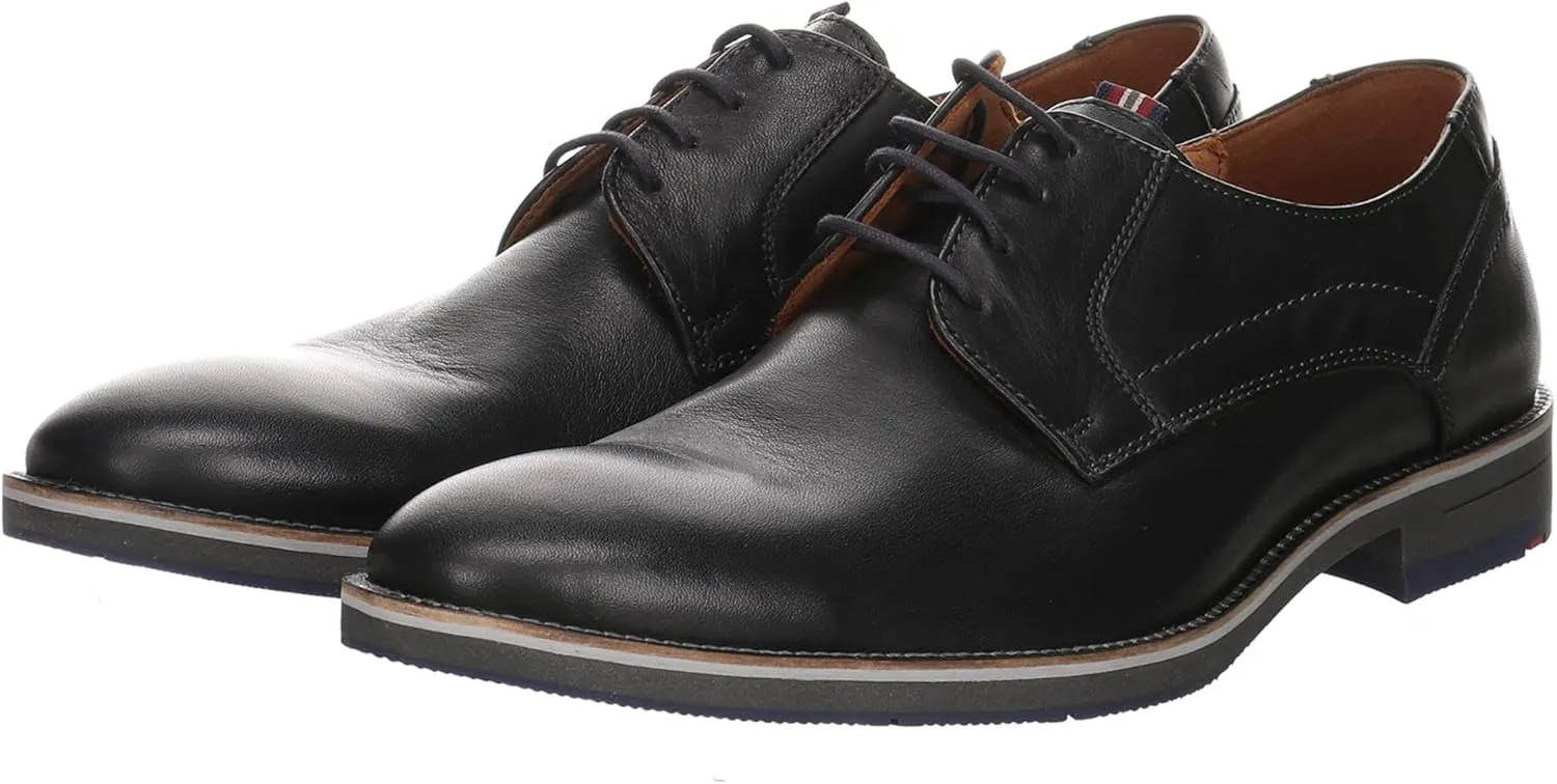LLOYD Haldan Men's Smooth Leather Business Shoes Lace Up Low Top Office Elegant Plain Cognac Brown Smooth Leather