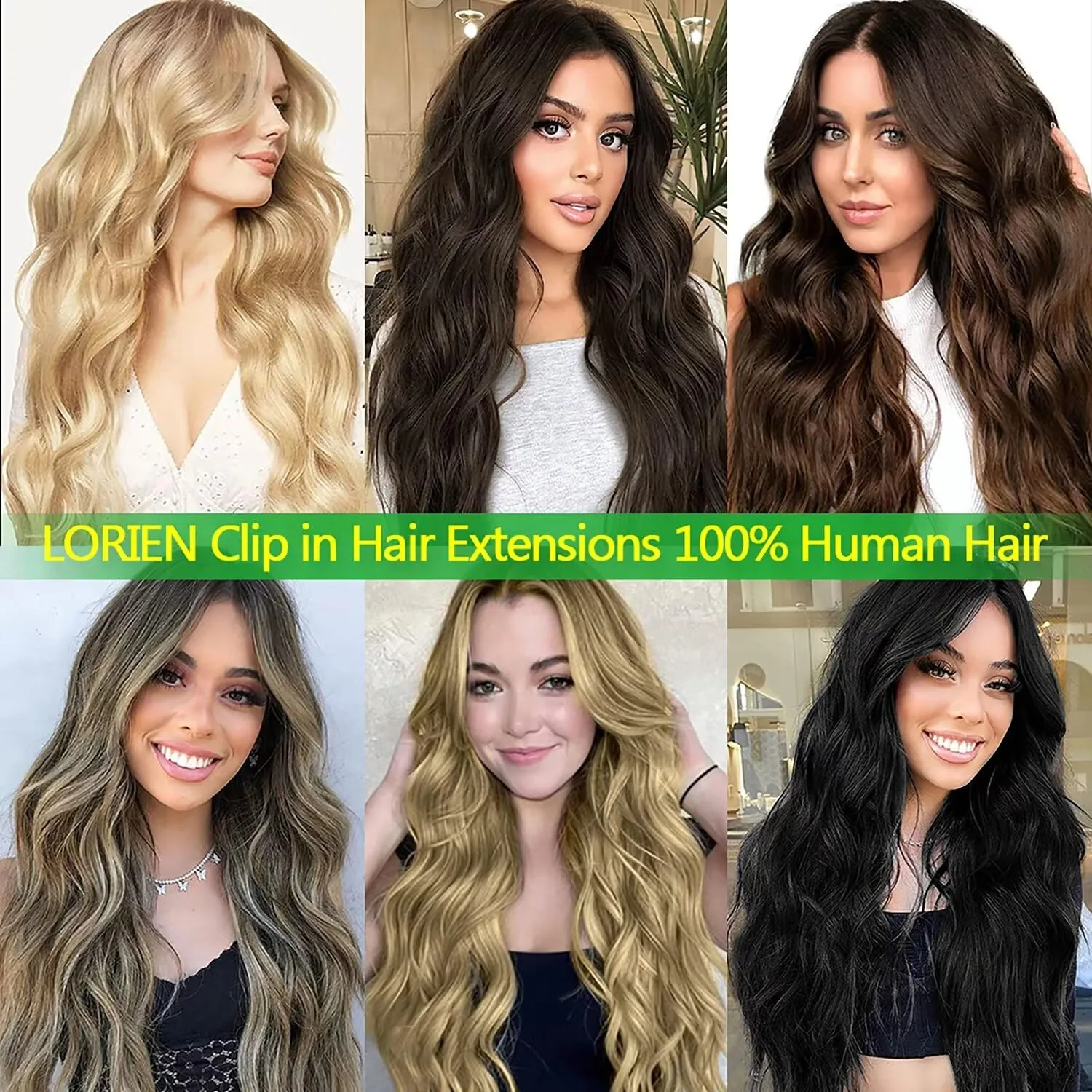 LORIEN Clip in Hair Extensions Real Human Hair, 18 Inch 100g, 2 Darkest Brown, Clip in 100% Brazilian Remy Human Hair Extensions 8pcs Per Set with 18 Clips Double Weft