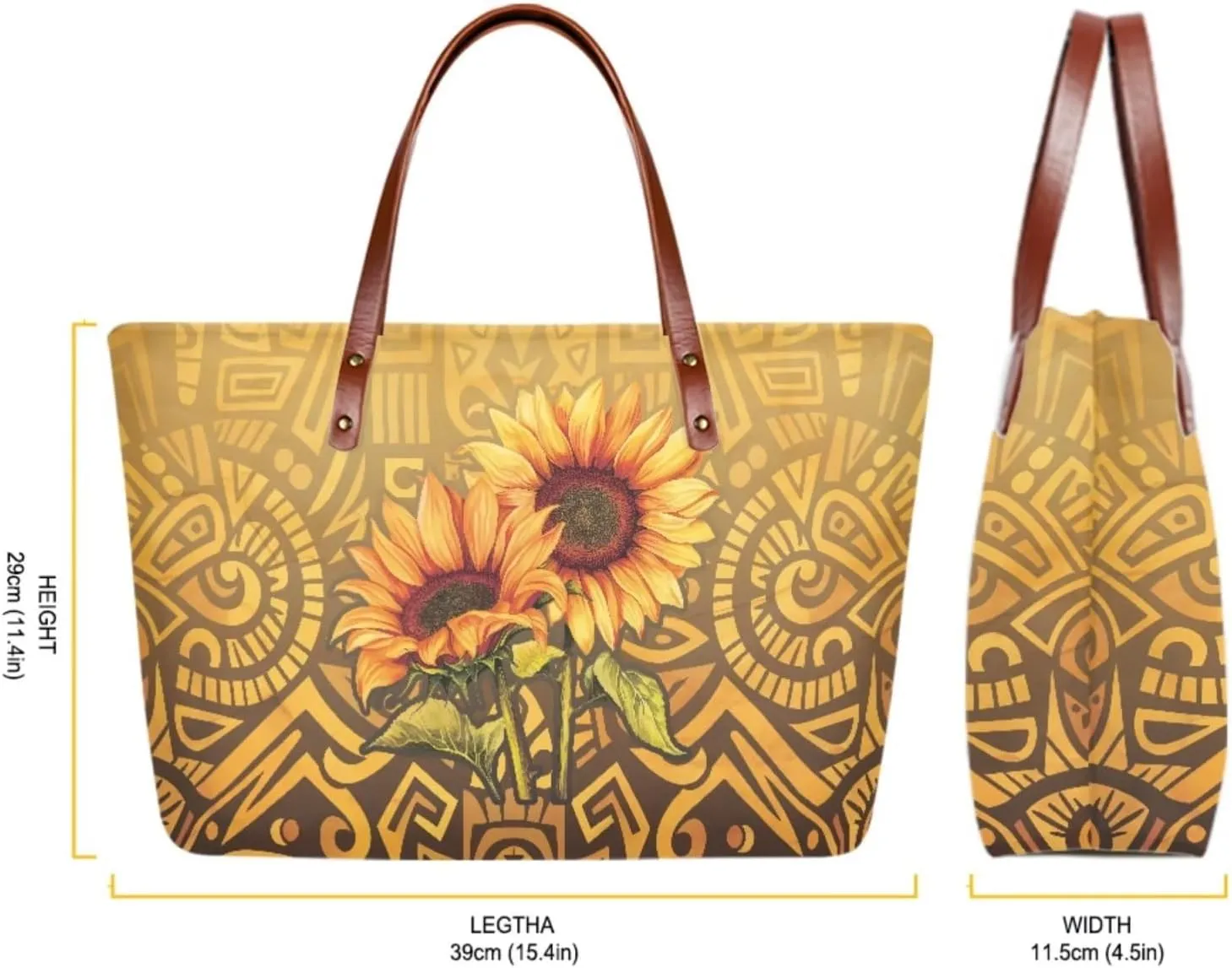 Lotusorchid 2 Pcs Large Tote Handbag with PU Wallet, Women Hand bags Purses, Top Handle Bag Satchel Shoulder Bag