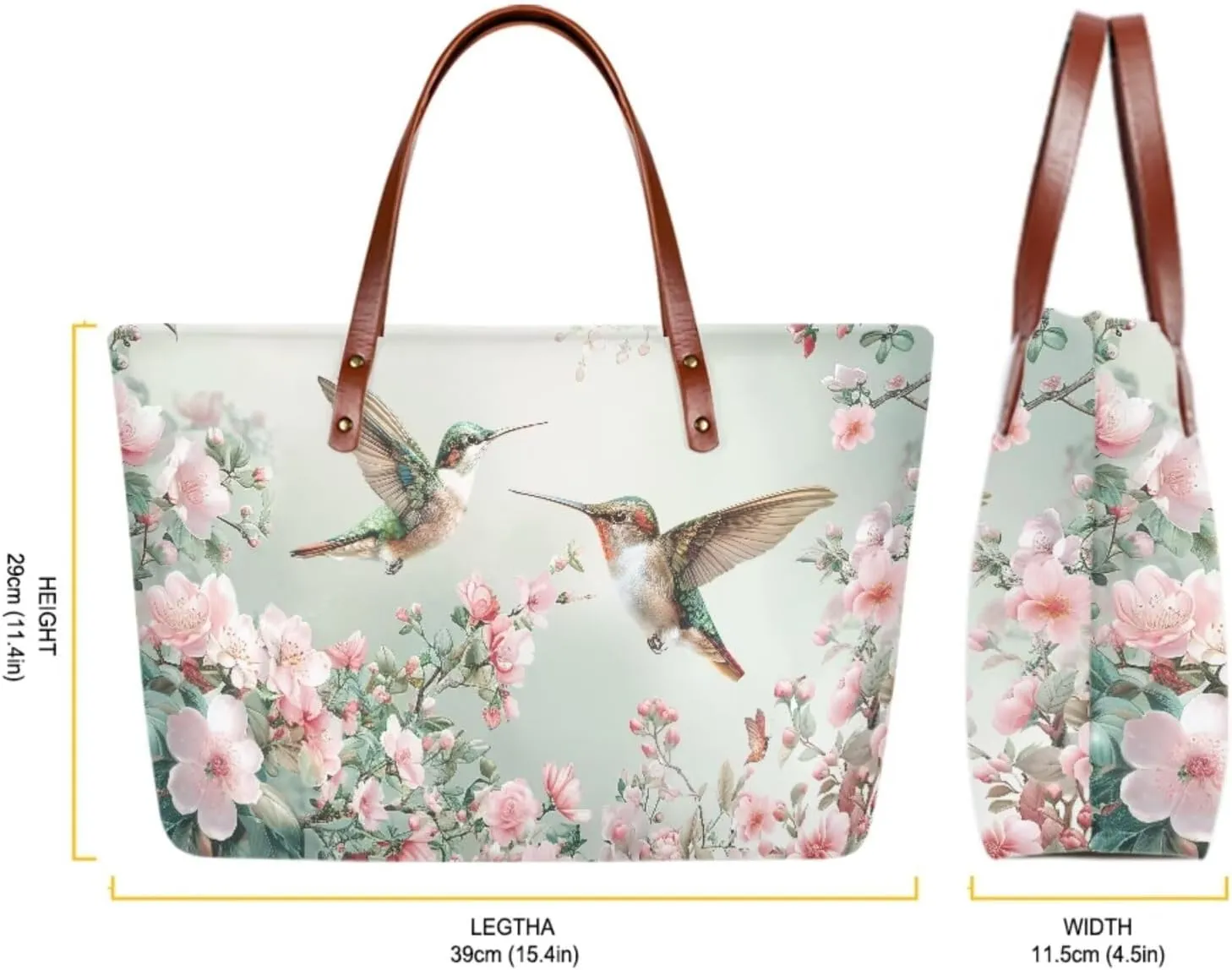 Lotusorchid 2 Pcs Large Tote Handbag with PU Wallet, Women Hand bags Purses, Top Handle Bag Satchel Shoulder Bag