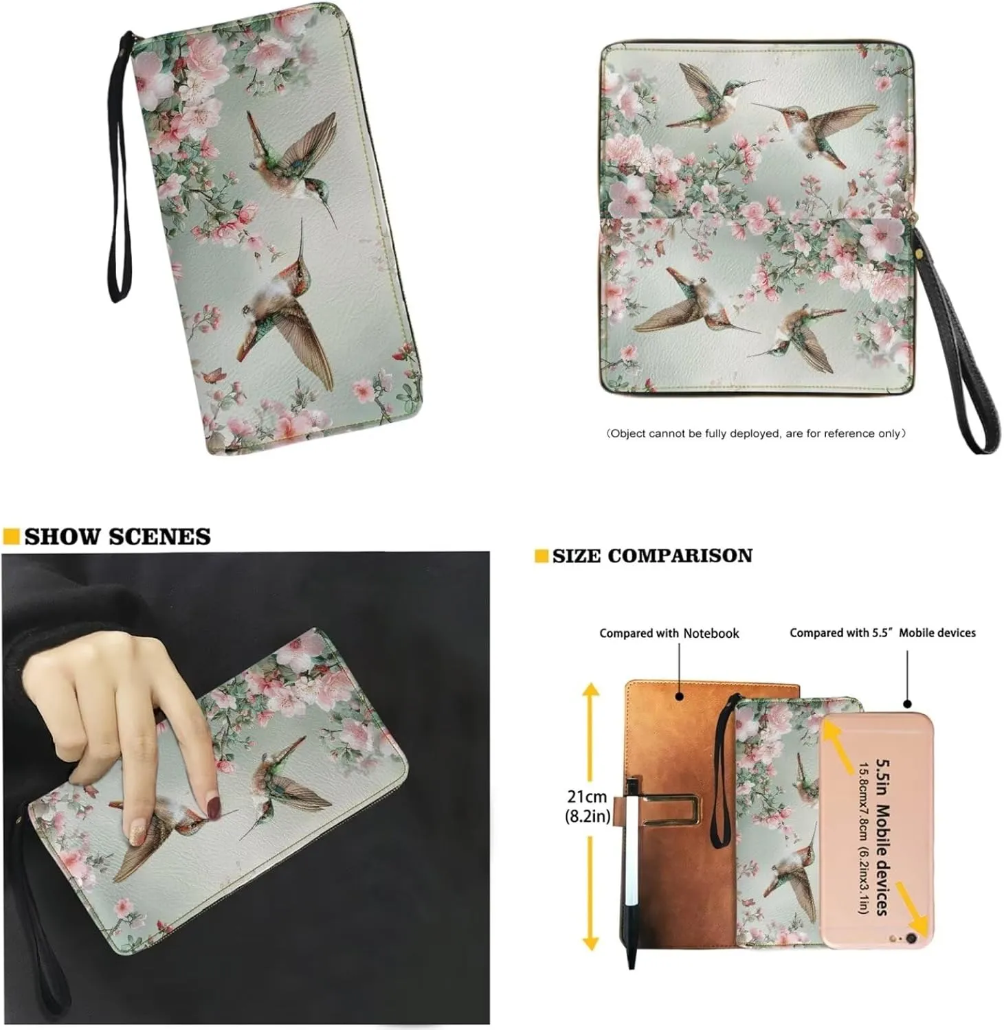 Lotusorchid 2 Pcs Large Tote Handbag with PU Wallet, Women Hand bags Purses, Top Handle Bag Satchel Shoulder Bag