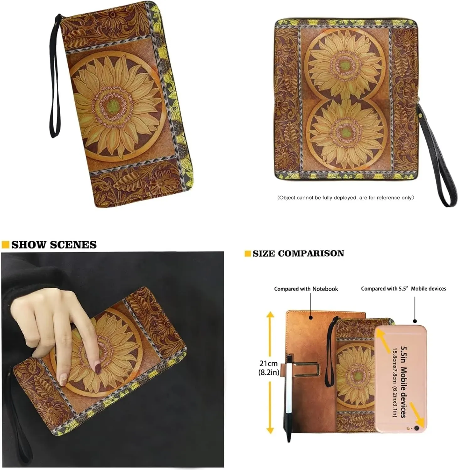Lotusorchid 2 Pcs Large Tote Handbag with PU Wallet, Women Hand bags Purses, Top Handle Bag Satchel Shoulder Bag