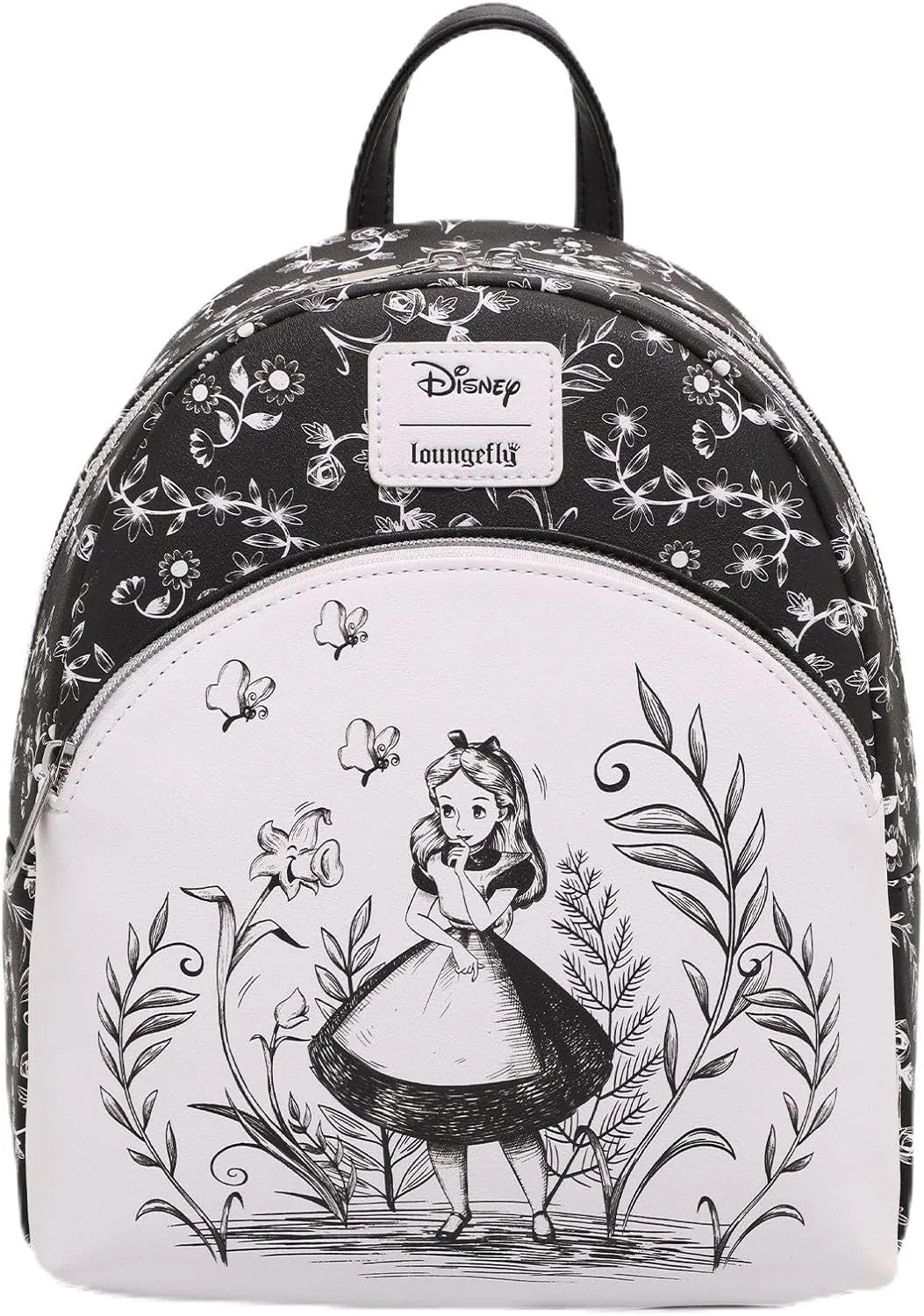 Loungefly Disney Alice In Wonderland Black & White Mini Backpack BLACK NONE