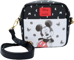 Loungefly Disney Mickey Mouse Watercolor Crossbody Bag BLACK NONE