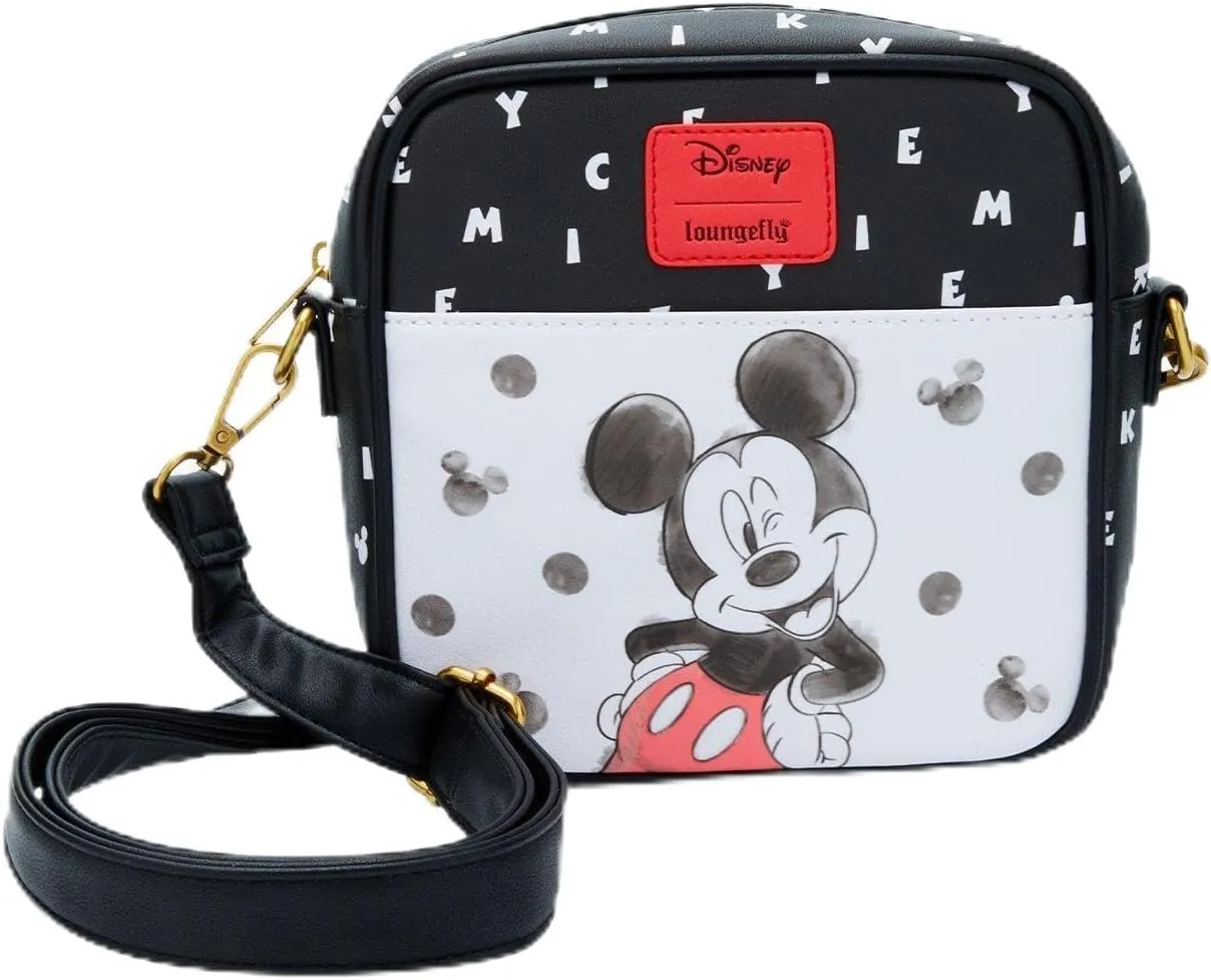 Loungefly Disney Mickey Mouse Watercolor Crossbody Bag BLACK NONE