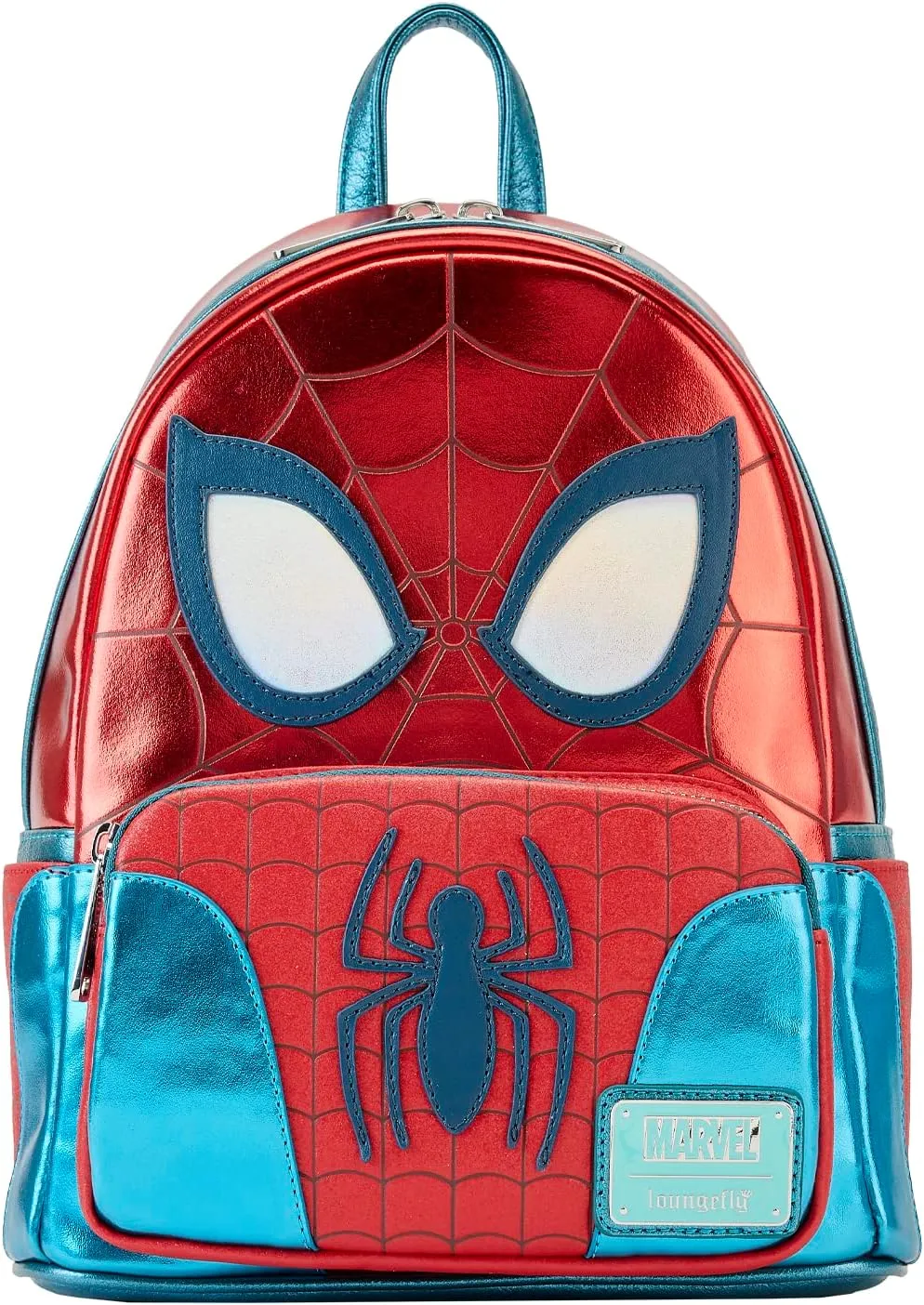 Loungefly Marvel Shine Spider-Man Mini Backpack | Red & Blue Spiderman Bag