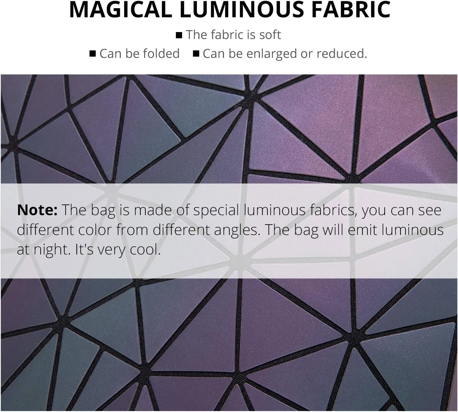 LOVEVOOK Geometric Luminous Purses and Handbags for Women Holographic Reflective Crossbody Bag Wallet