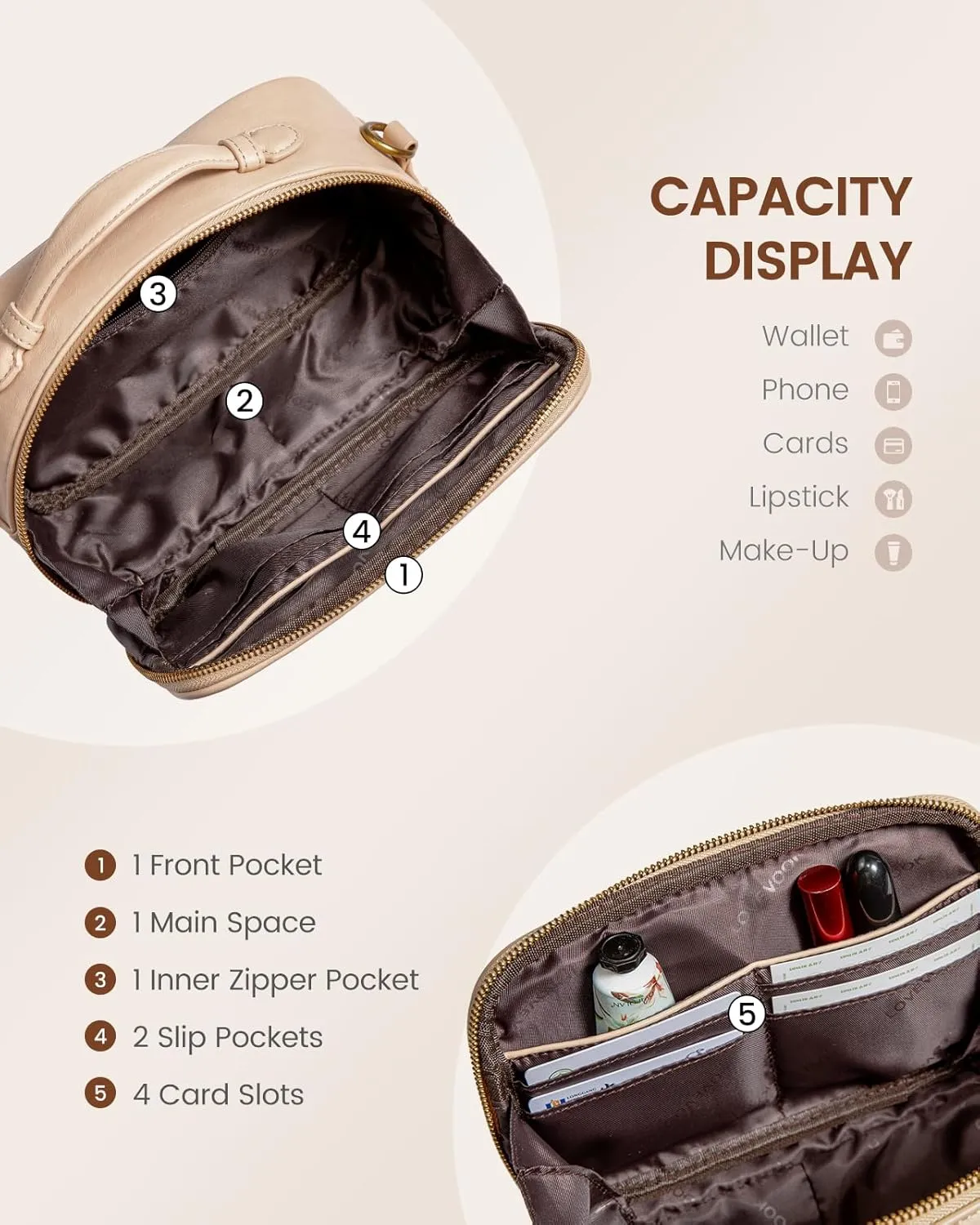 LOVEVOOK Small Crossbody Bags for Women, Vintage Leather Purse for Gift, Shoulder Handbags with Top Handle, Wide Strap