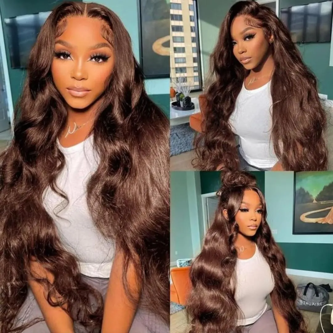 LUMIERE Clip In Hair Extensions Dark Brown Body Wave Human Hair Clip In Extensions For Black Women Seamless Clip Ins 8 Pcs 20 Clips 120g Double Wefts Brown Color #2 22 Inch