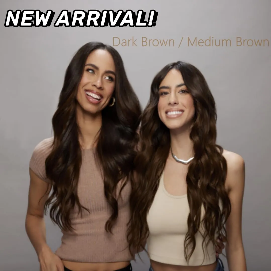 LUMIERE Clip In Hair Extensions Dark Brown Body Wave Human Hair Clip In Extensions For Black Women Seamless Clip Ins 8 Pcs 20 Clips 120g Double Wefts Brown Color #2 22 Inch