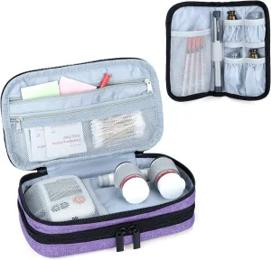 LUXJA Insulin Travel Case, Double Layer Insulin Bag for Insulin Pens, Glucose Meter and other Diabetic Supplies (Bag Only), Purple