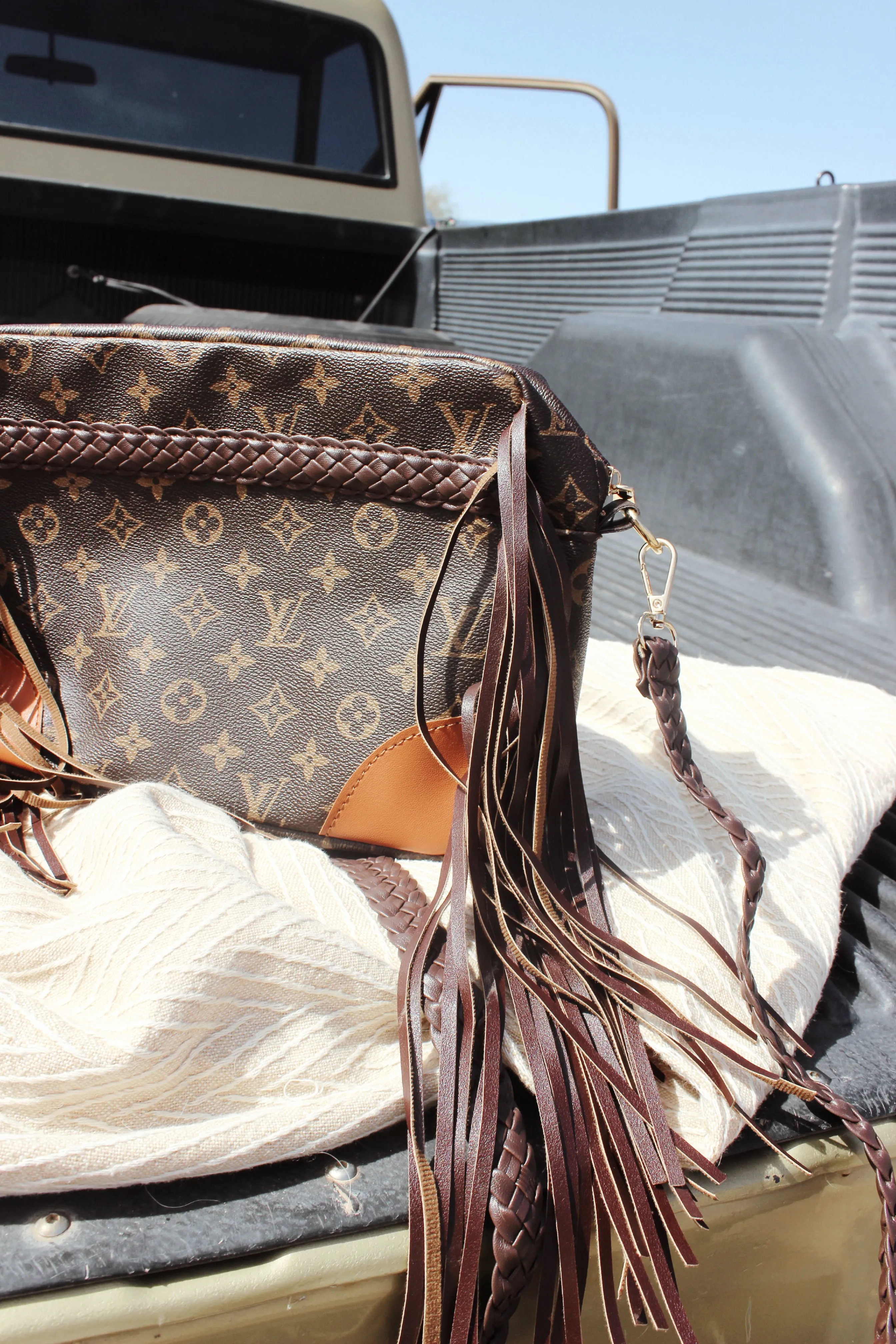 LV Fringe Crossbody Zipper Bag