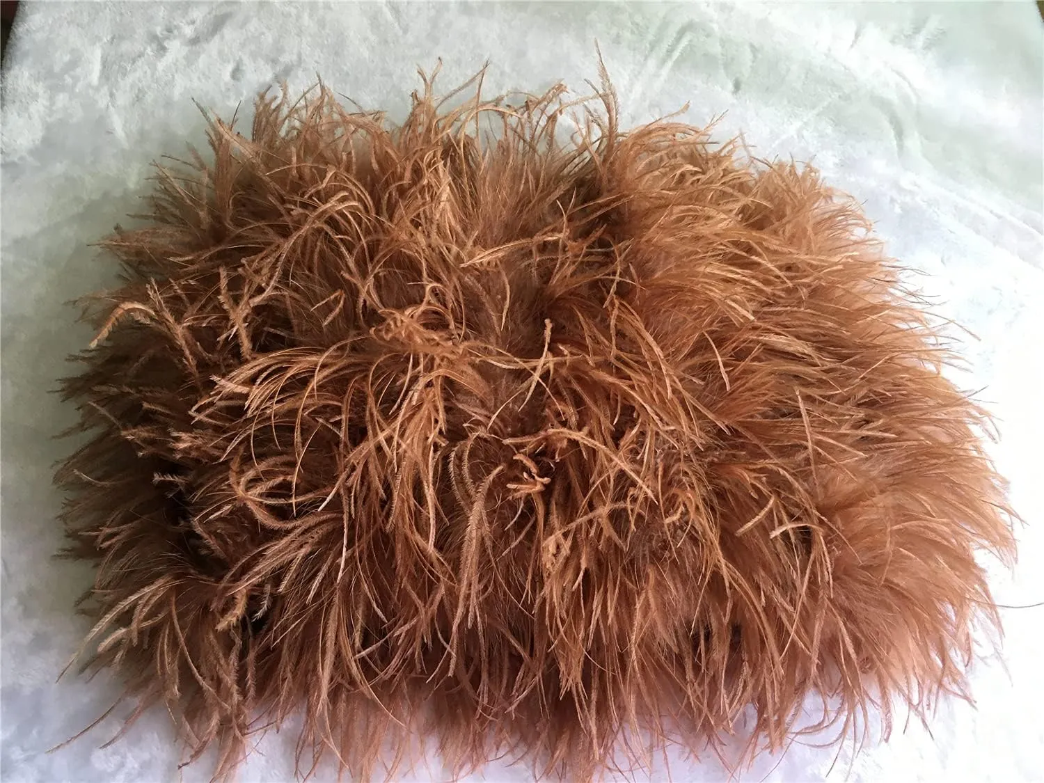 LVCOMEFF Women Ostrich Feather Bandeau Bralette Mini Crop Top Tube Top Strapless for Party Carnival