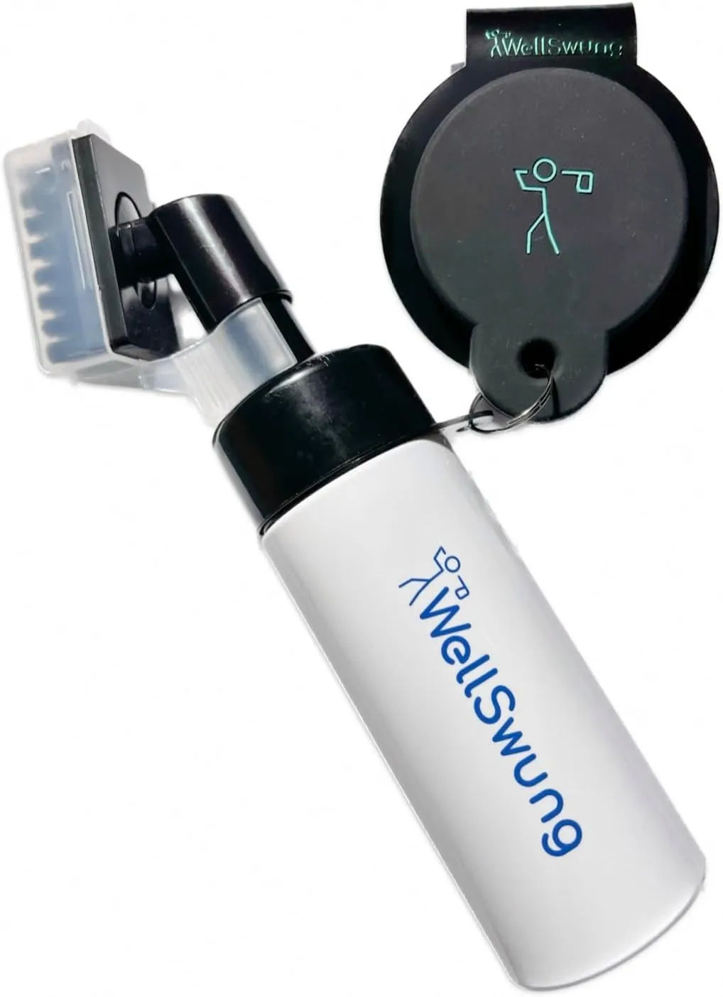 Magnetic Golf Club Brush and Metal Landing Pad Golf Bag Clip- Strong Brush Bristles to get Deep into Club Grooves. High Power Magnet for Secure Attachment to The Metal Landing Pad.