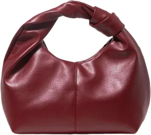MakeMeChic Women's PU Leather Ruched Satchel Handbags Top Handle Mini Purse Dumpling Bag