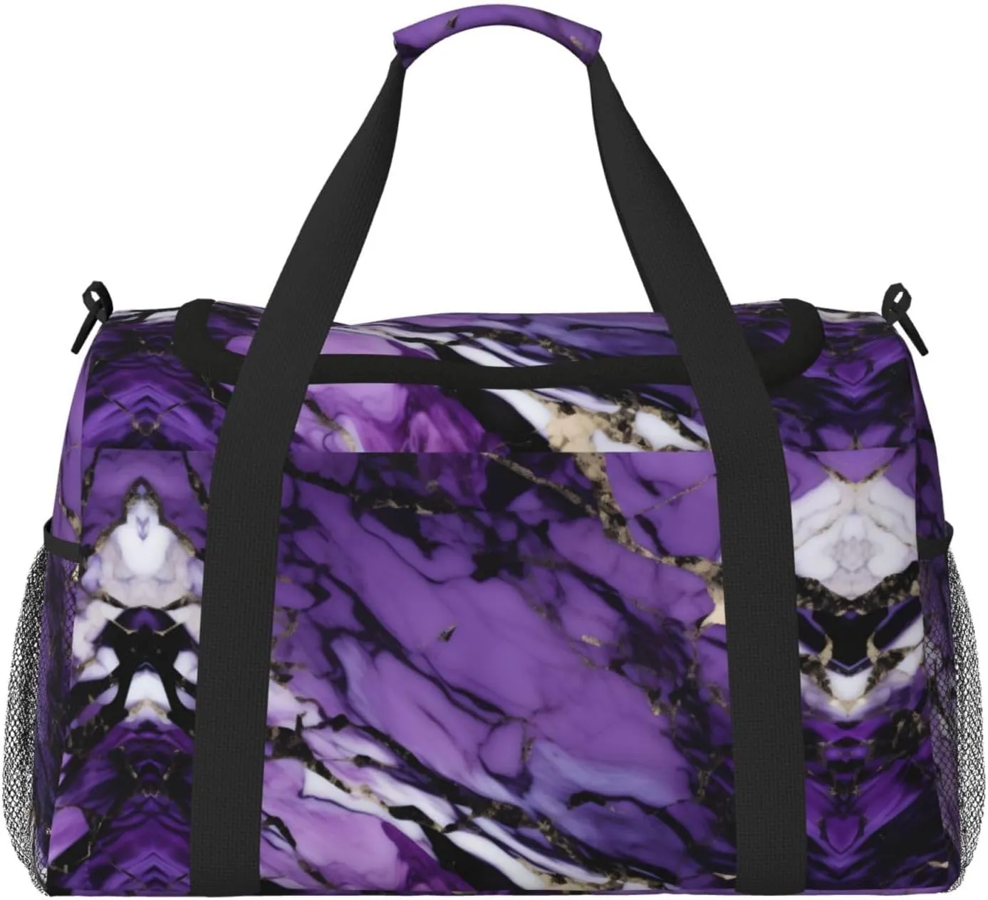 marble purple print Weekender Overnight Carry On Bag Gym Luggage Bag Duffel Bag for Travel Women