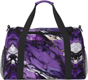 marble purple print Weekender Overnight Carry On Bag Gym Luggage Bag Duffel Bag for Travel Women
