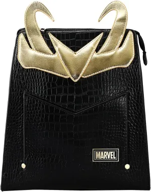 Marvel Comic Book Loki Cosplay Black Mini Backpack