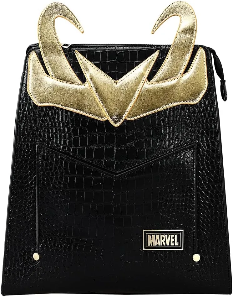 Marvel Comic Book Loki Cosplay Black Mini Backpack
