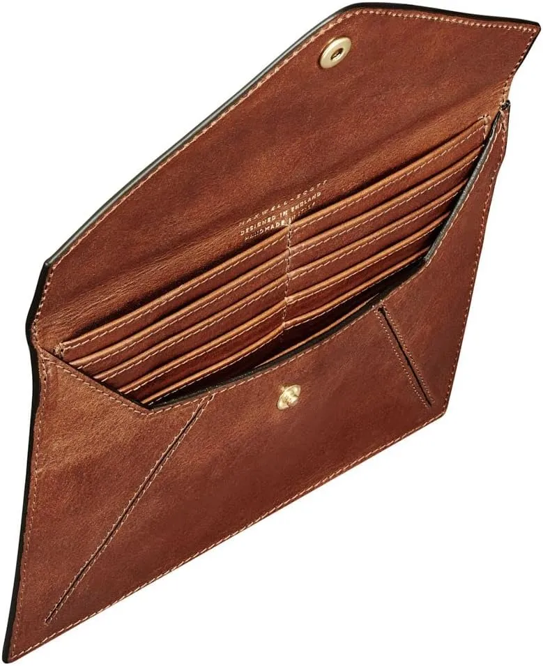 Maxwell Scott - Women's Luxury Italian Leather Travel Clutch Wallet with Multiple Credit Card Slots - The Ortona Chestnut Tan
