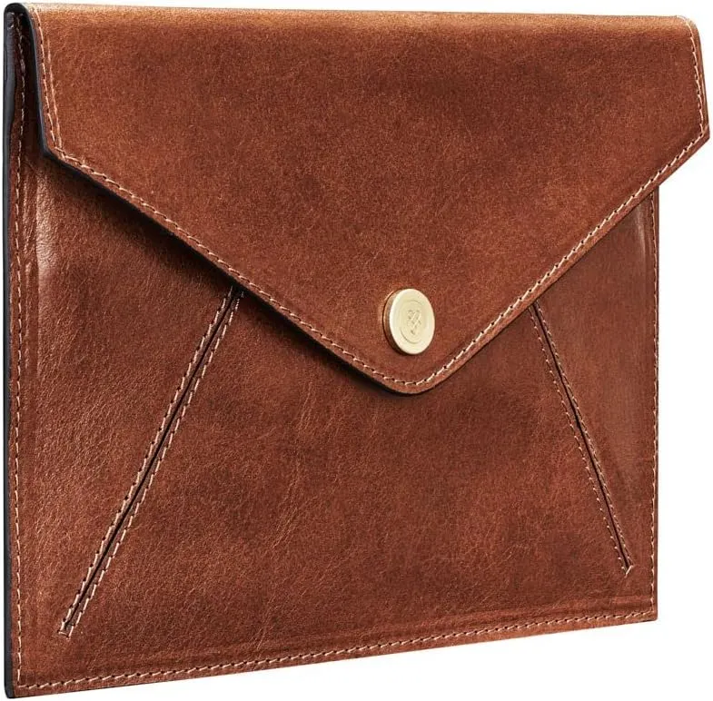 Maxwell Scott - Women's Luxury Italian Leather Travel Clutch Wallet with Multiple Credit Card Slots - The Ortona Chestnut Tan